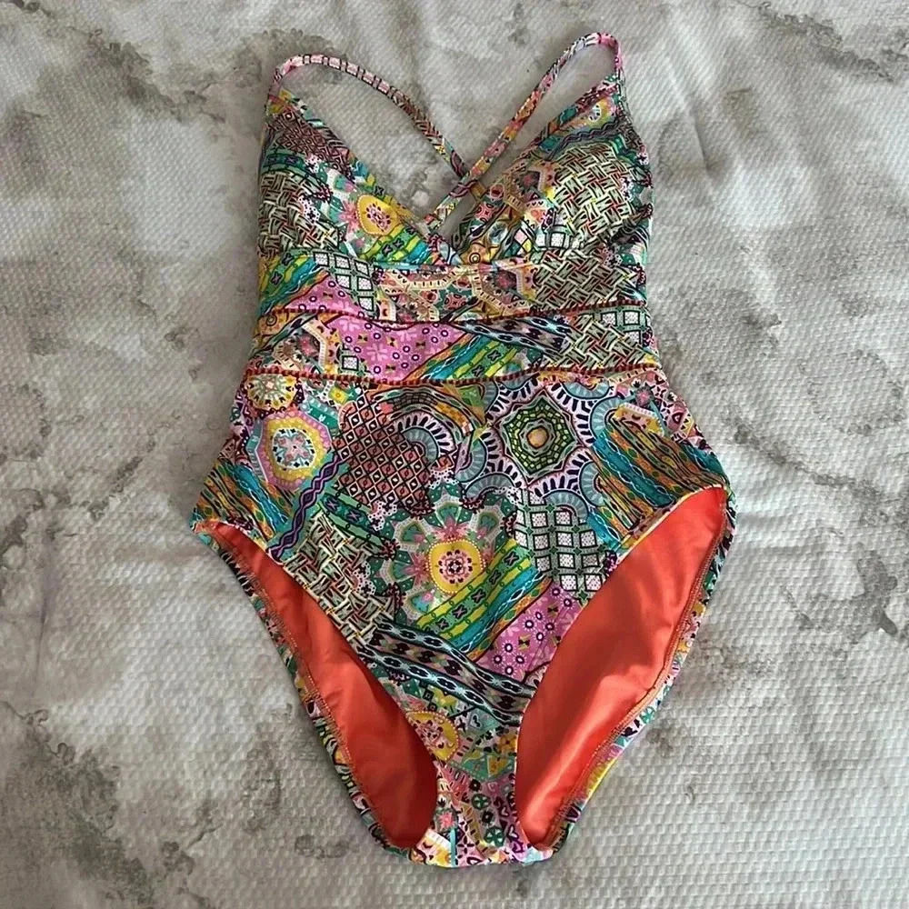 Bleu Rod Beattie Seriously Sunny Wire-Free One-Piece Size 10 - Picture 5 of 9